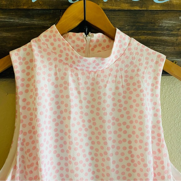 Betsey Johnson NWT Pink Chiffon Polka Dot Mini Dress - Picture 4 of 7